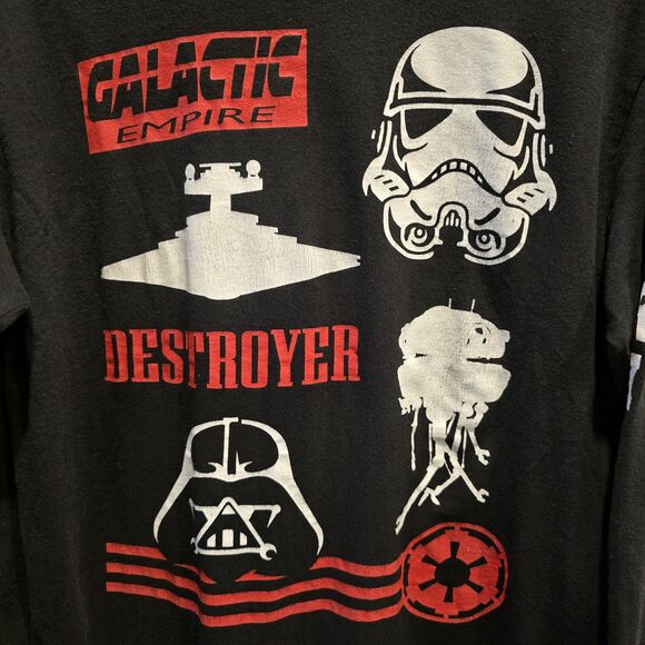 Star Wars Galactic Empire Destroyer Dark‎ Side Men's M Black Long Sleeve T-Shirt - Picture 2 of 4